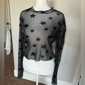 Mesh star crop top